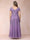 A-Line/Princess Sheer Neck Short Sleeves Long Formal Plus Size Evening Dresses with Appliques