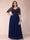 A-Line/Princess V-Neck Half Sleeves Long Formal Plus Size Evening Dresses with Beading
