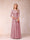 A-Line/Princess Sheer Neck Half Sleeves Long Formal Evening Dresses with Beading & Appliques