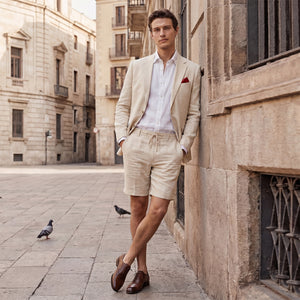 Tailored Fit Single Breasted Summer Two-buttons 2 Pieces Solid Colored Men's Wedding Suits