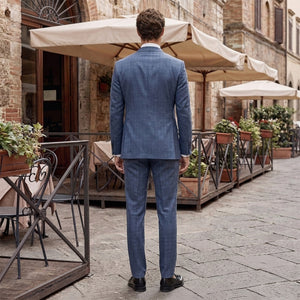 Tailored Fit Single Breasted Two-buttons 2 Pieces Plaid Men's Wedding Suits