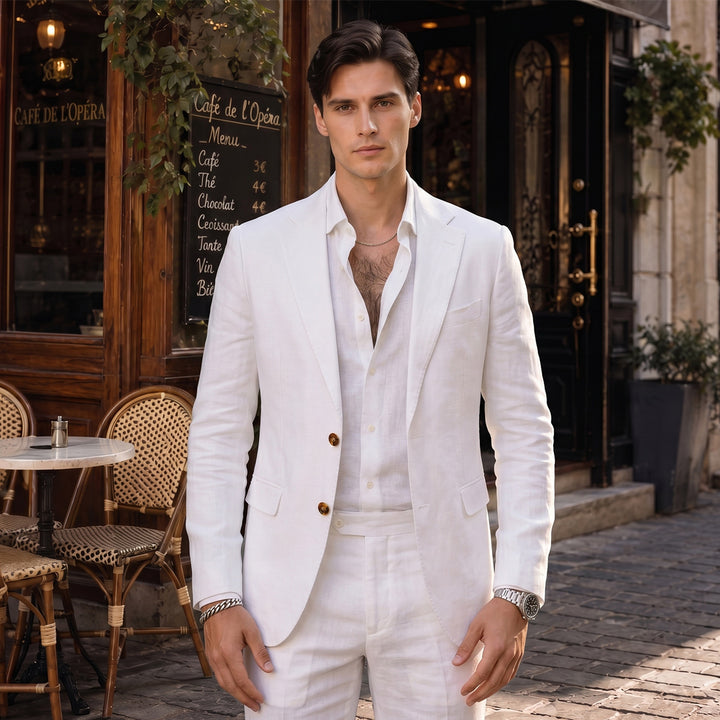 Tailored Fit Single Breasted Two-buttons 2 Pieces Solid Colored Men&