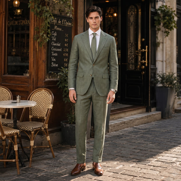 Tailored Fit Single Breasted Two-buttons 2 Pieces Solid Colored Men's Wedding Suits