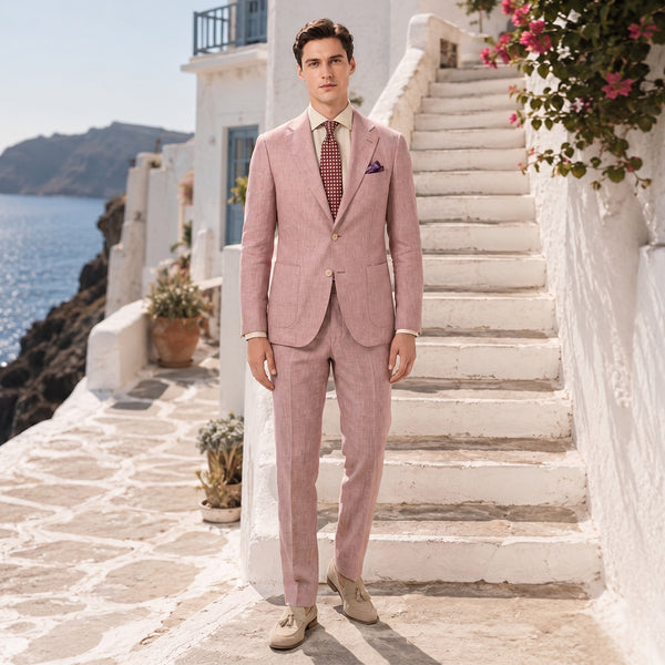 Tailored Fit Single Breasted Two-buttons 2 Pieces Solid Colored Men's Wedding Suits