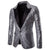 Men's Tailored Fit Gold Single Breasted One-Button Sequins Party Jacket