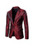 Men's Tailored Fit Single Breasted One-Button Printed Party Jacket