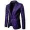 Men's Tailored Fit Single Breasted One-Button Printed Party Jacket