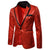 Men's Tailored Fit Gold Single Breasted One-Button Sequin Party Jacket