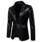 Men's Tailored Fit Gold Single Breasted One-Button Sequin Party Jacket