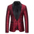 Men's Tailored Fit Single Breasted One-Button Printed Party Jacket