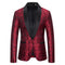 Men's Tailored Fit Single Breasted One-Button Printed Party Jacket