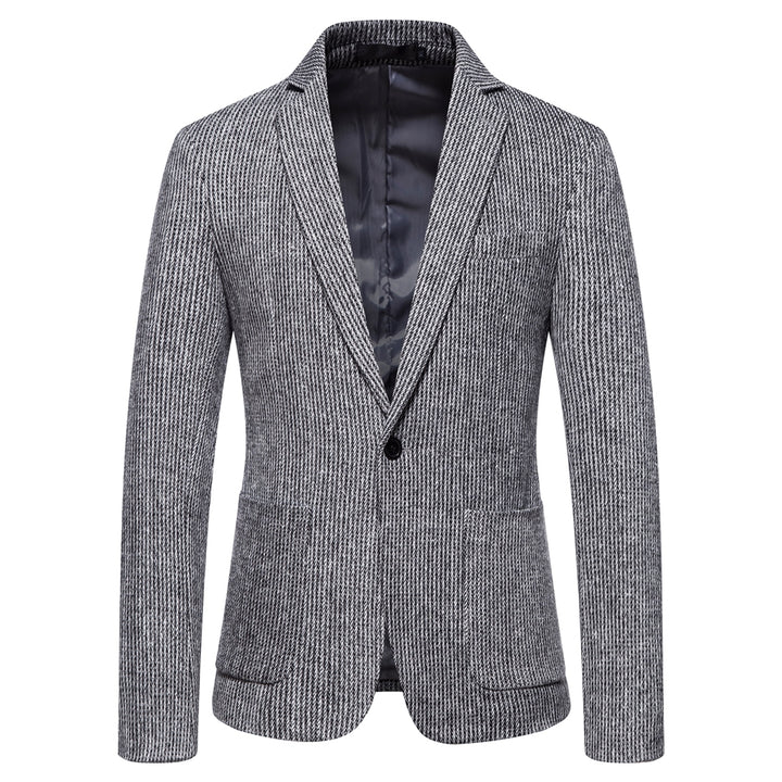 Tailored Fit Single Breasted One-Button Striped Men&