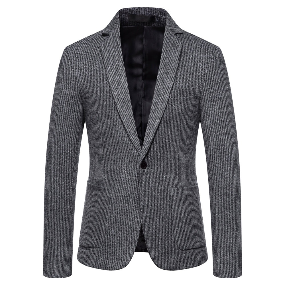 Tailored Fit Single Breasted One-Button Striped Men&
