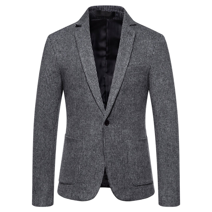 Tailored Fit Single Breasted One-Button Striped Men&