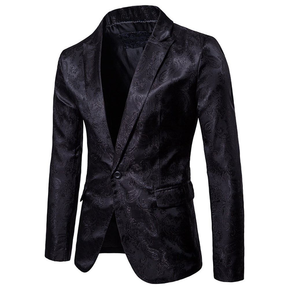 Tailored Fit Single Breasted One-Button Printed Colored Men&