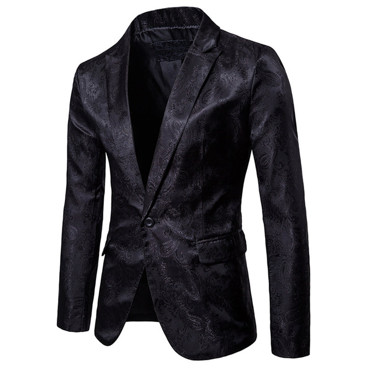 Tailored Fit Single Breasted One-Button Printed Colored Men&