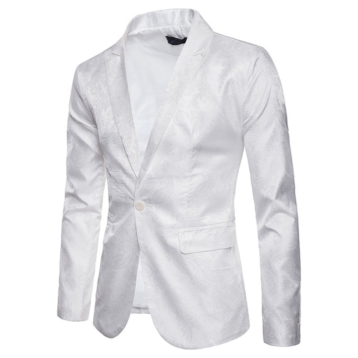 Tailored Fit Single Breasted One-Button Printed Colored Men&