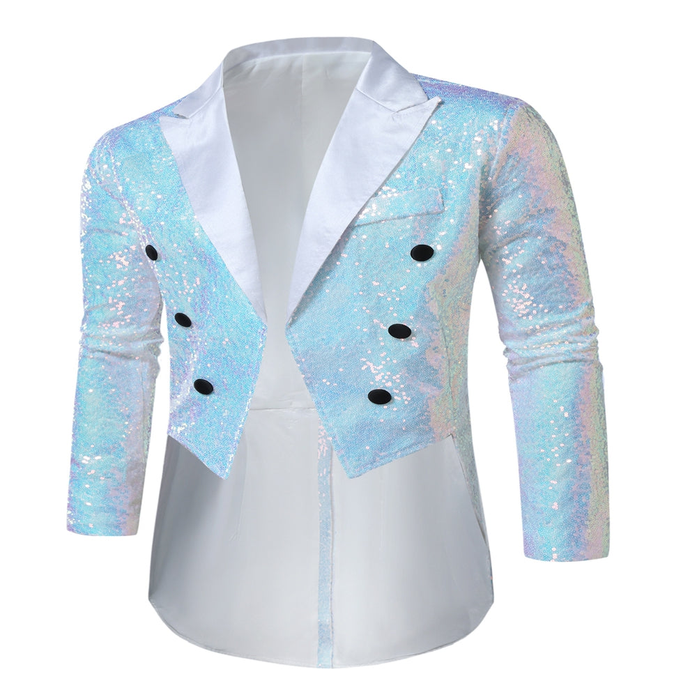 Tailored Fit Single Breasted Six-Button Sequin Colored Men&