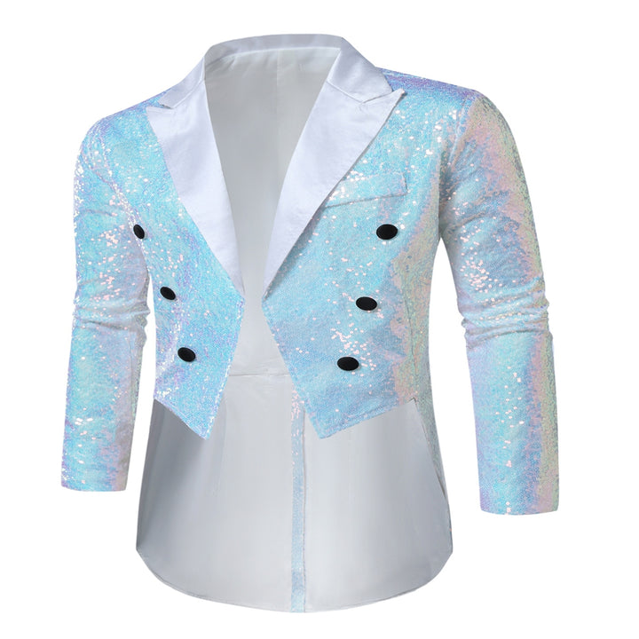 Tailored Fit Single Breasted Six-Button Sequin Colored Men&