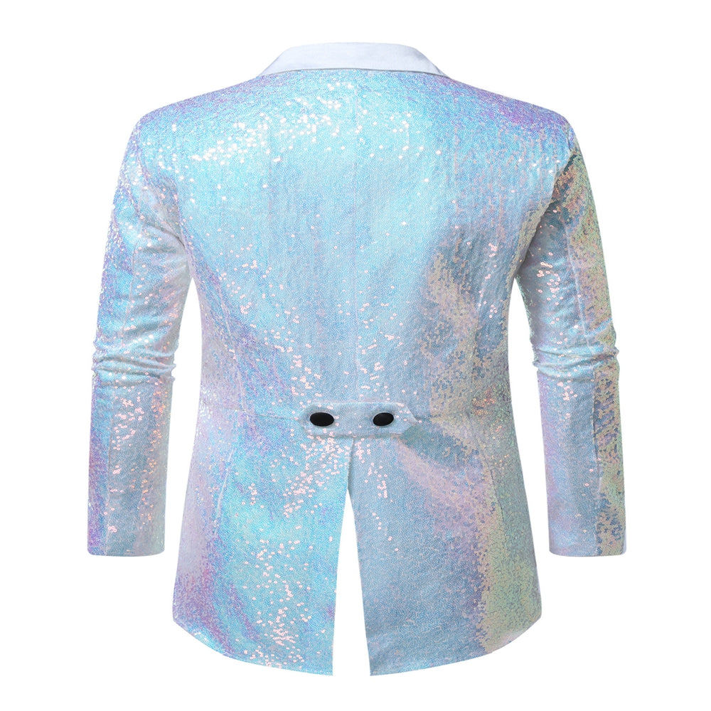 Tailored Fit Single Breasted Six-Button Sequin Colored Men&