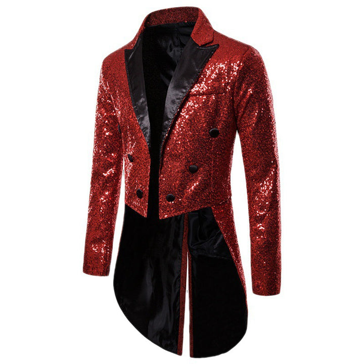 Tailored Fit Single Breasted Six-Button Sequin Colored Men&
