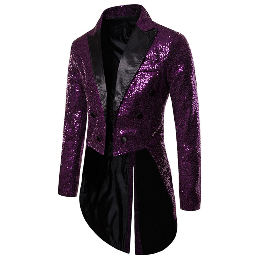 Tailored Fit Single Breasted Six-Button Sequin Colored Men&