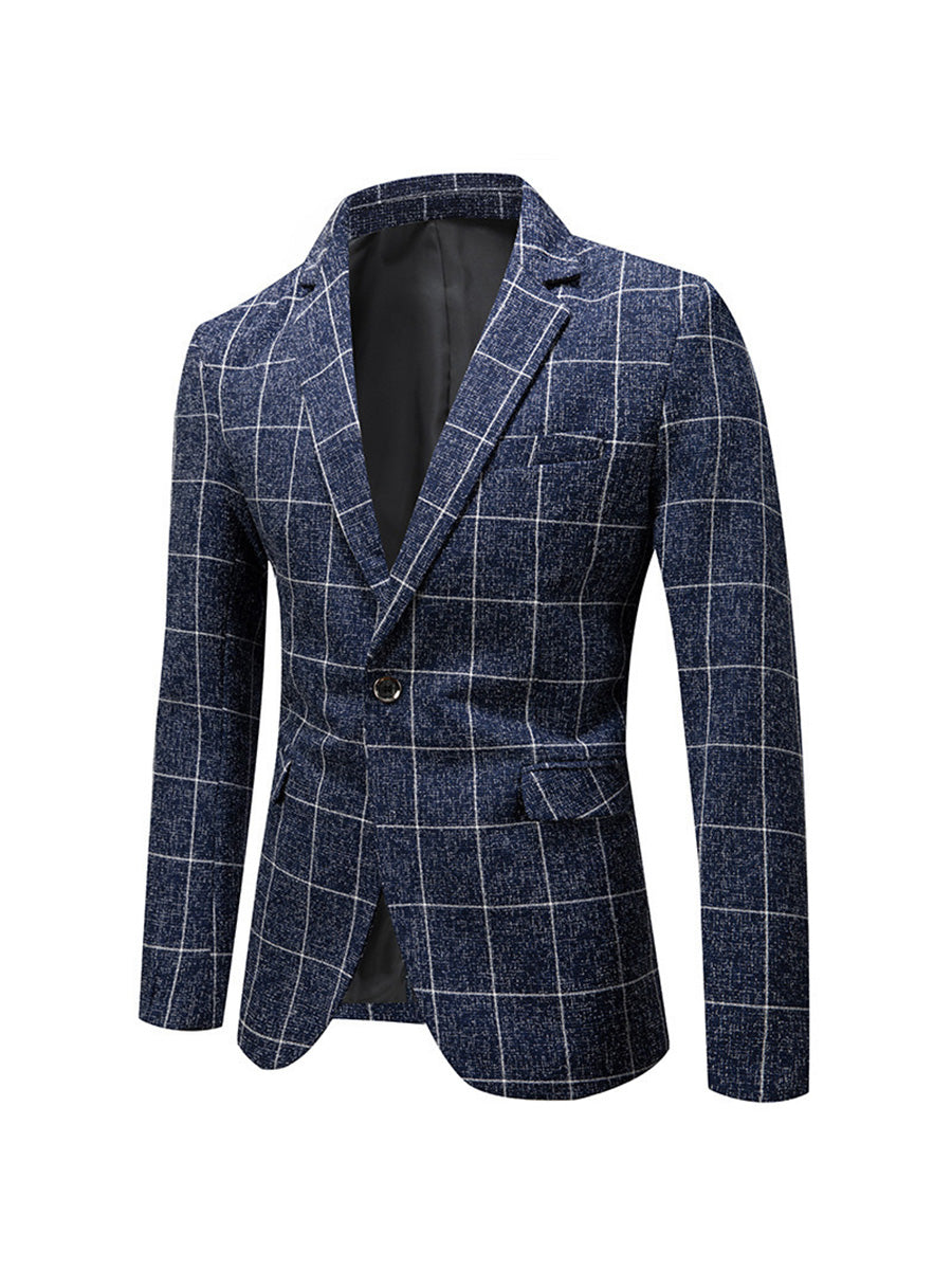 Tailored Fit Single Breasted One-Button Striped Men&