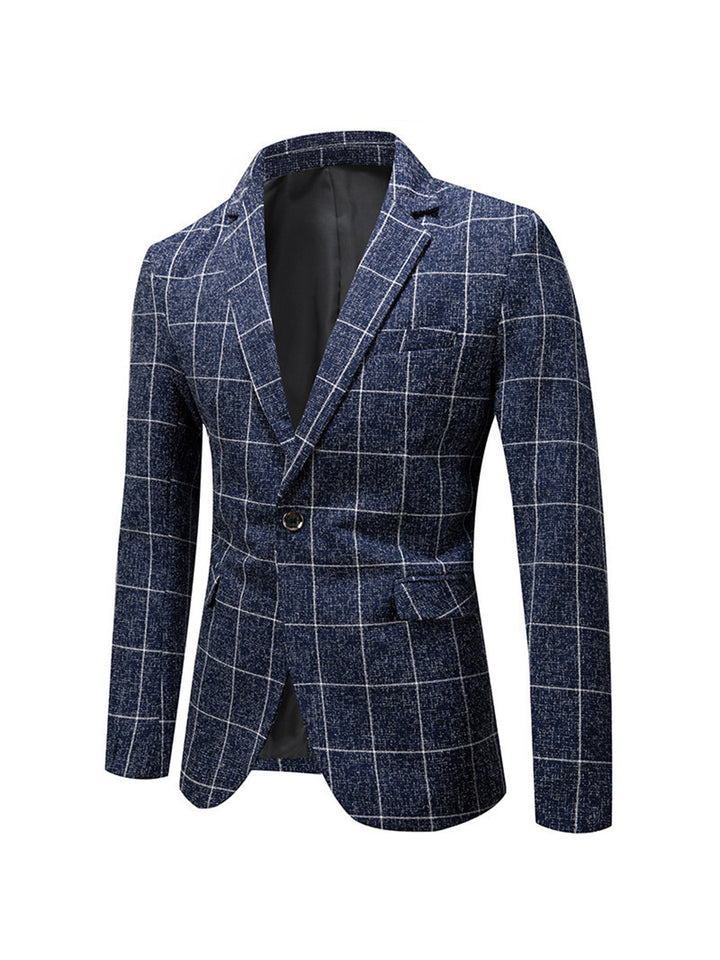 Tailored Fit Single Breasted One-Button Striped Men&