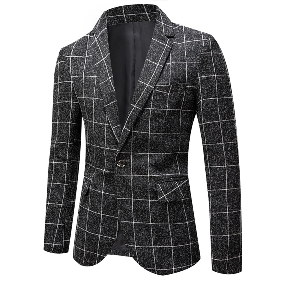 Tailored Fit Single Breasted One-Button Striped Men&