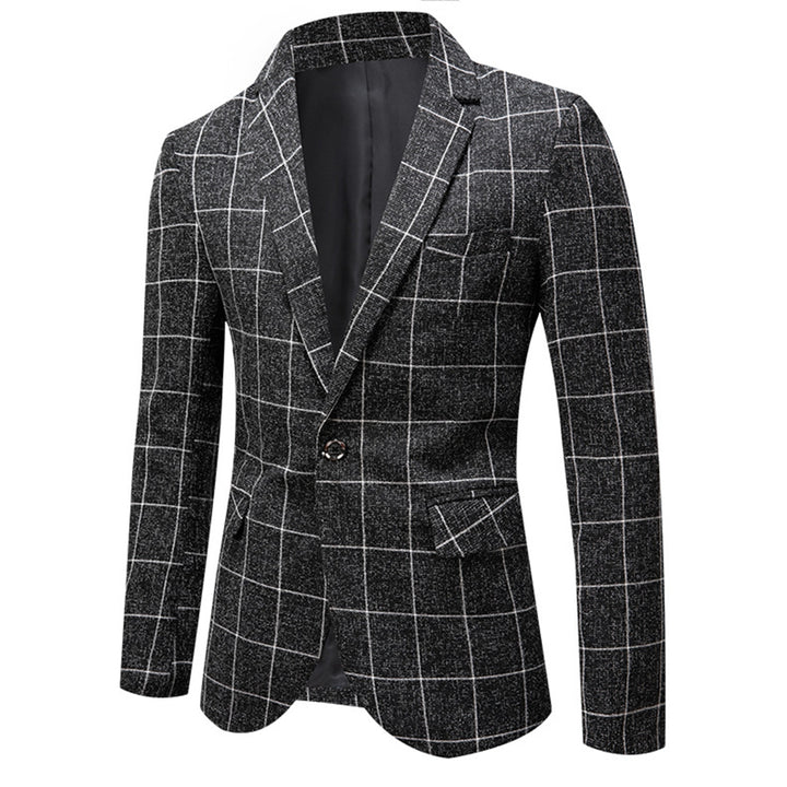 Tailored Fit Single Breasted One-Button Striped Men&
