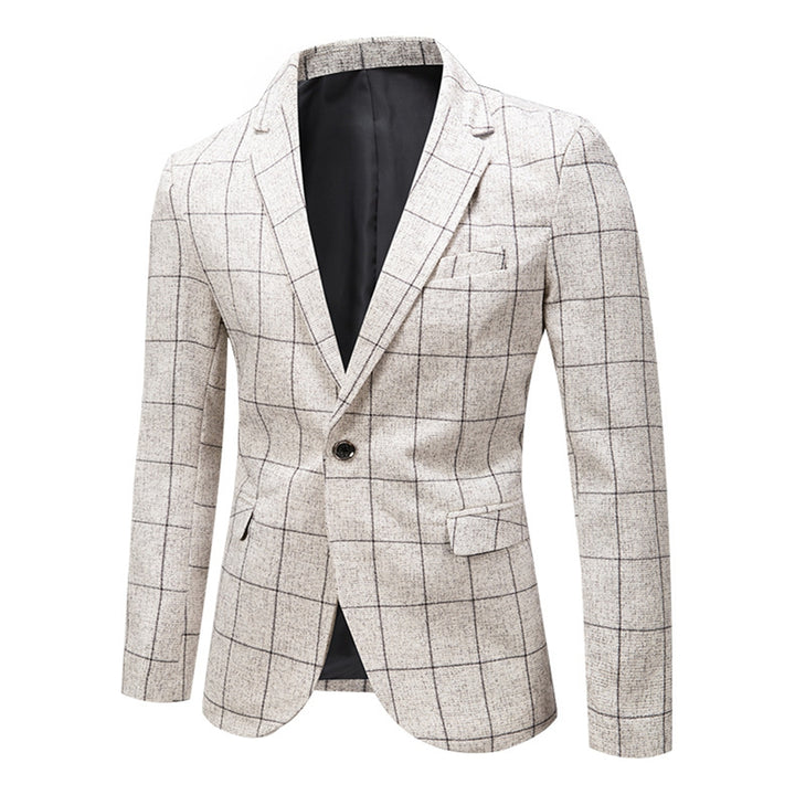 Tailored Fit Single Breasted One-Button Striped Men&