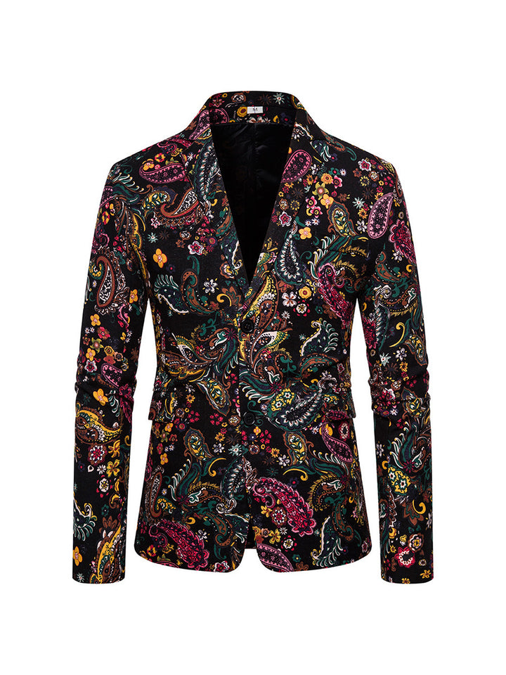 Tailored Fit Single Breasted Two-Buttons Printed Men&
