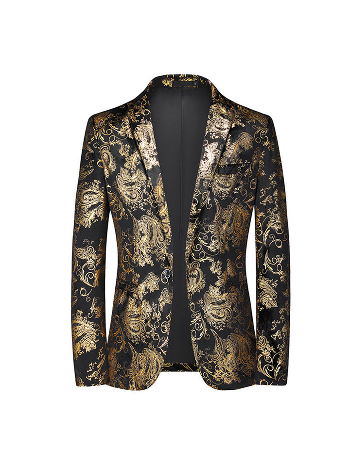 Tailored Fit Single Breasted One-Button Printed Men&