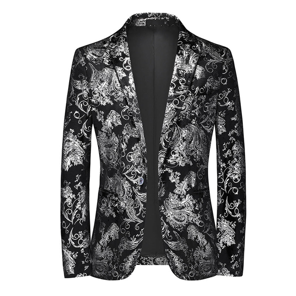 Tailored Fit Single Breasted One-Button Printed Men&