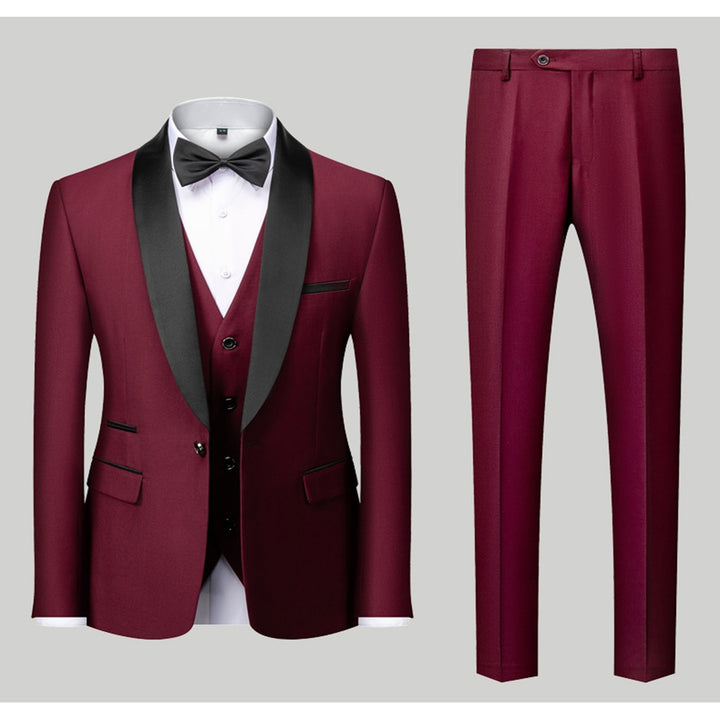Tailored Fit Single Breasted One-Button 3 Pieces Patterned Men&
