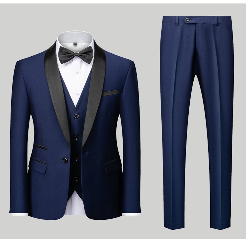 Tailored Fit Single Breasted One-Button 3 Pieces Patterned Men&