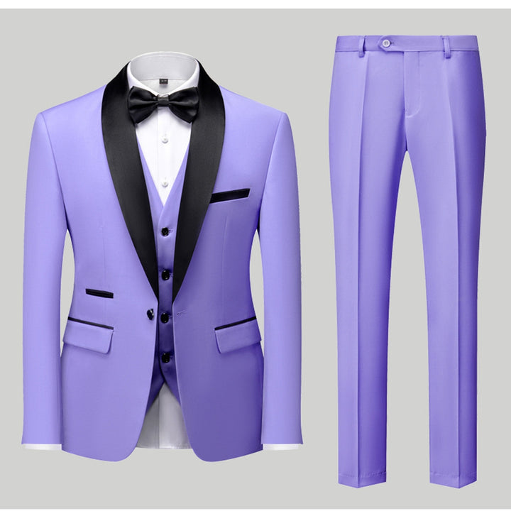 Tailored Fit Single Breasted One-Button 3 Pieces Patterned Men&