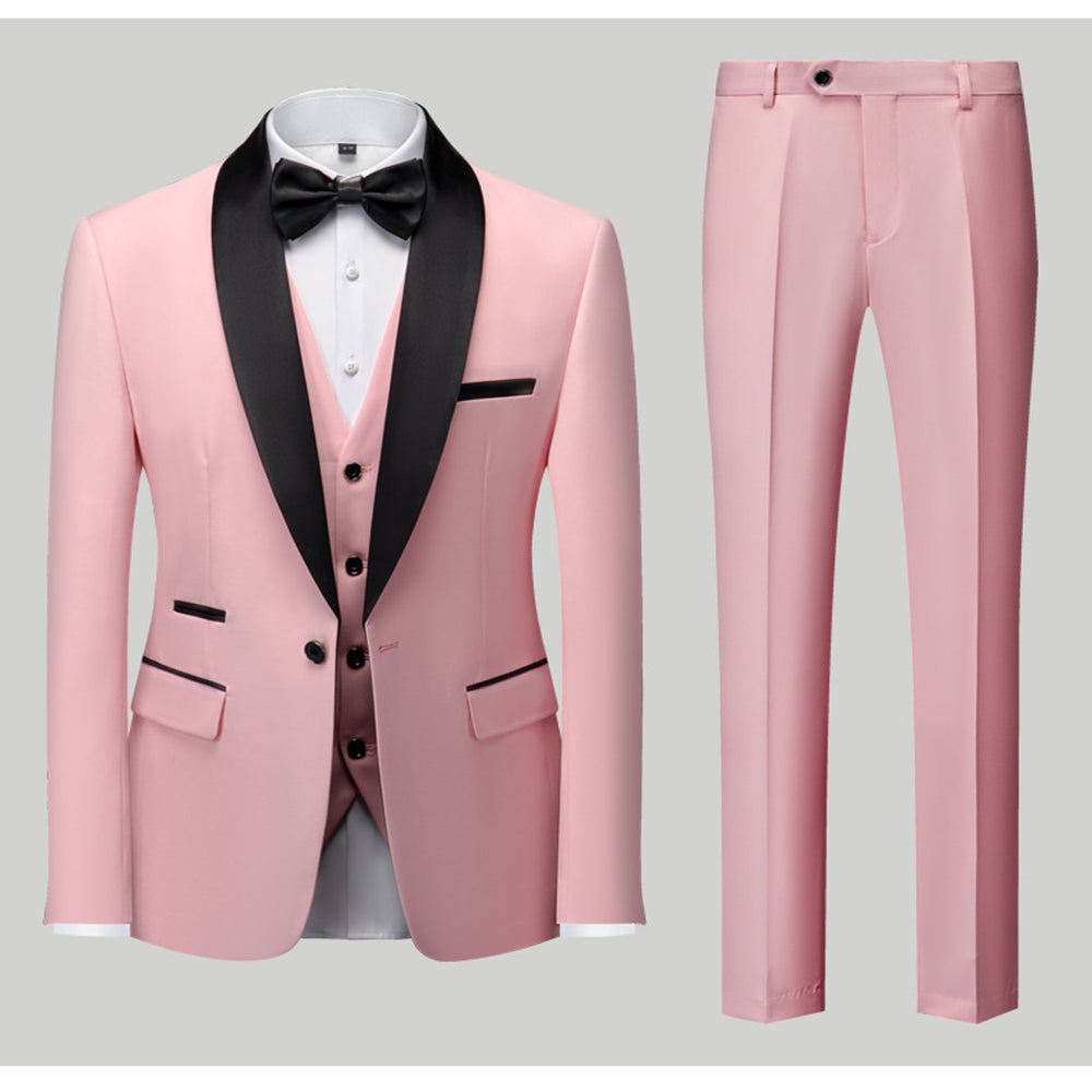 Tailored Fit Single Breasted One-Button 3 Pieces Patterned Men&