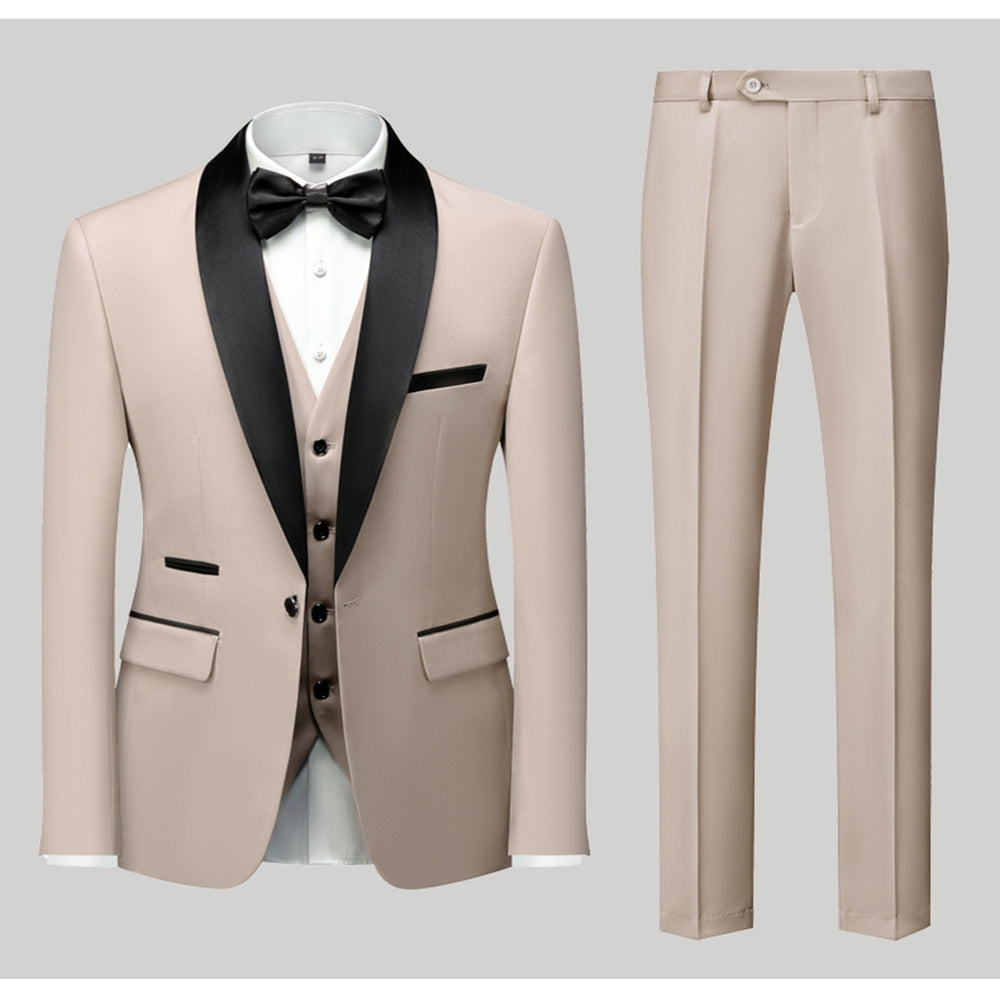 Tailored Fit Single Breasted One-Button 3 Pieces Patterned Men&