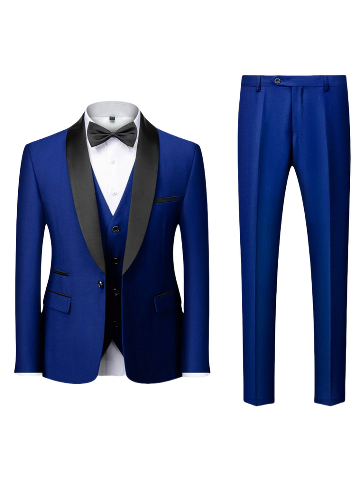 Tailored Fit Single Breasted One-Button 3 Pieces Patterned Men&