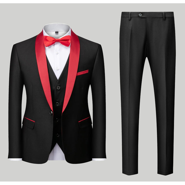 Tailored Fit Single Breasted One-Button 3 Pieces Patterned Men&