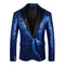 Tailored Fit Single Breasted One-Button Sequin Men's Party Jacket
