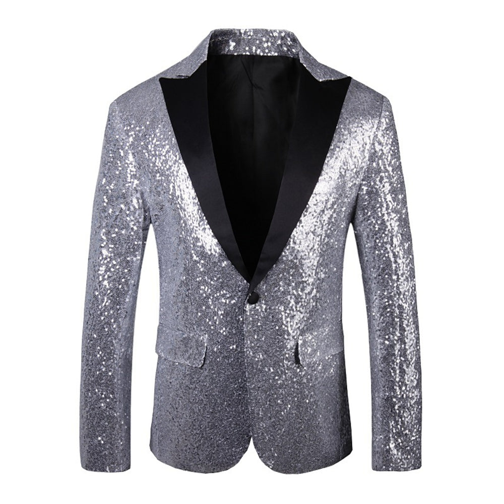 Tailored Fit Single Breasted One-Button Sequin Men&