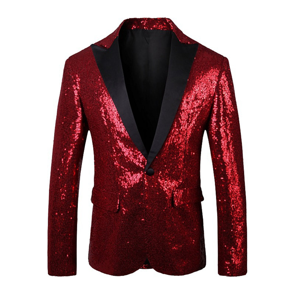 Tailored Fit Single Breasted One-Button Sequin Men&
