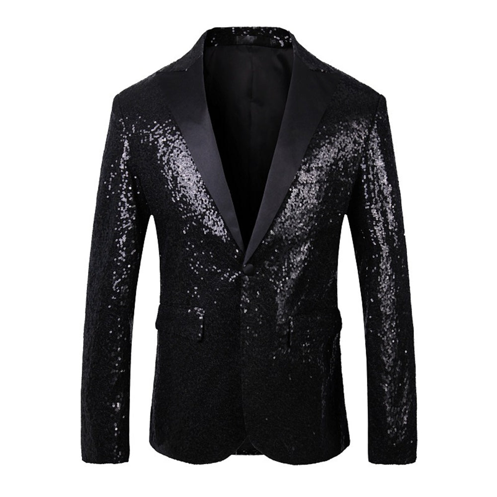 Tailored Fit Single Breasted One-Button Sequin Men&