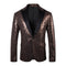 Tailored Fit Single Breasted One-Button Sequin Men's Party Jacket
