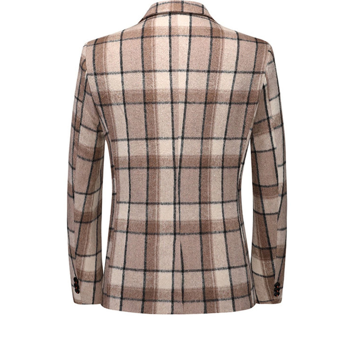 Tailored Fit Notched Lapel Breasted Two-Buttons Beach Striped Men&