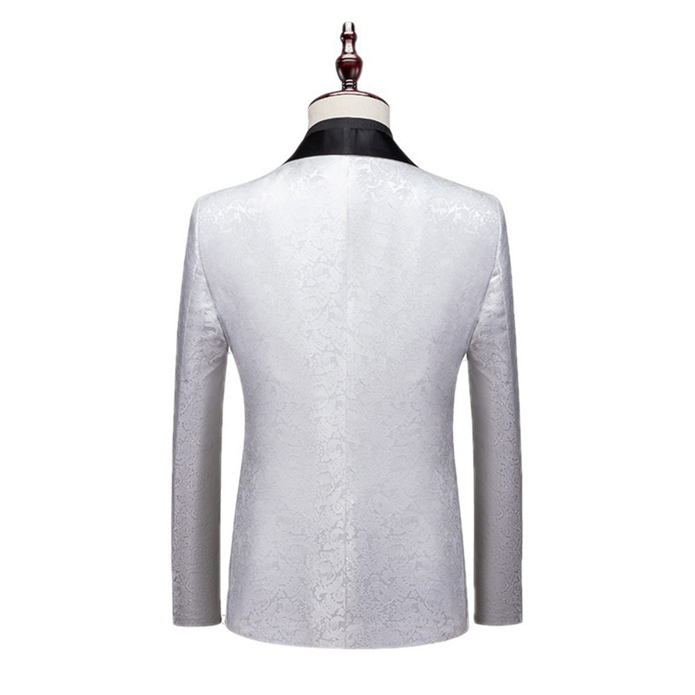 Tailored Fit Shawl Lapel Single Breasted One-button 3 Pieces Patterned Men&
