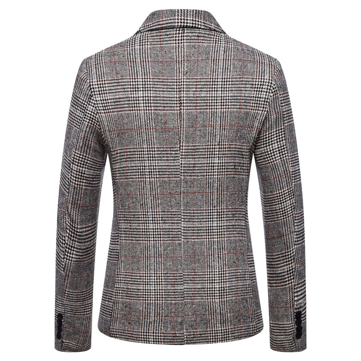 Tailored Fit Notched Lapel Single Breasted One-button Striped Men&