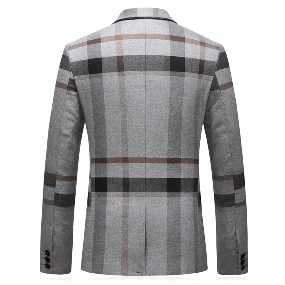 Tailored Fit Notched Lapel Single Breasted One-button 3 Pieces Patterned Men&